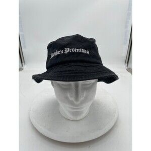 Broken Promises Co. Script Skateboard Bucket Hat, Black, 100% Cotton,One Size